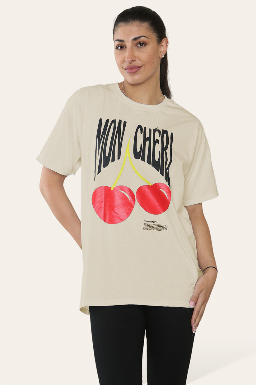 Ladies Mon Cheri Printed Short Sleeve T-Shirt Top