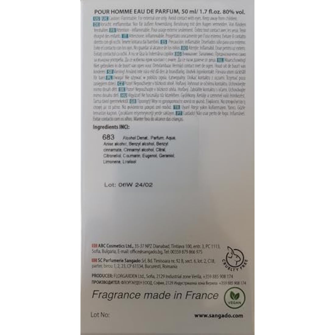 SANGADO Amour. Inter. Perfume for Men, 8-10 Hours Long-Lasting, Luxury Smelling, Oriental Woody, Fine French Essences, Extra-Concentrated (Eau de Parfum), Elegant for Men, 50 ml Spray