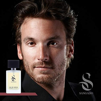 SANGADO Amour. Inter. Perfume for Men, 8-10 Hours Long-Lasting, Luxury Smelling, Oriental Woody, Fine French Essences, Extra-Concentrated (Eau de Parfum), Elegant for Men, 50 ml Spray