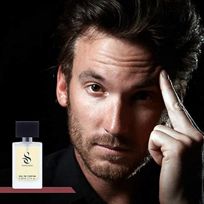 SANGADO Amour. Inter. Perfume for Men, 8-10 Hours Long-Lasting, Luxury Smelling, Oriental Woody, Fine French Essences, Extra-Concentrated (Eau de Parfum), Elegant for Men, 50 ml Spray