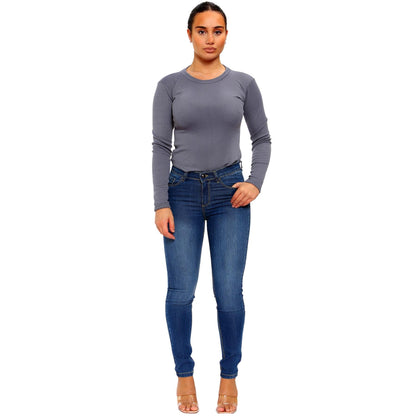 Enzo Womens Skinny Stretch Jeans Ladies New Denim Slim Fit Pants UK Size 8-22