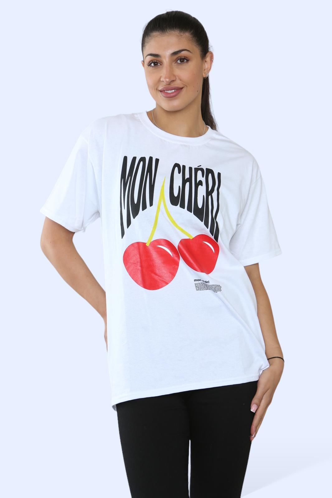 Ladies Mon Cheri  Printed Short Sleeve T-Shirt Top