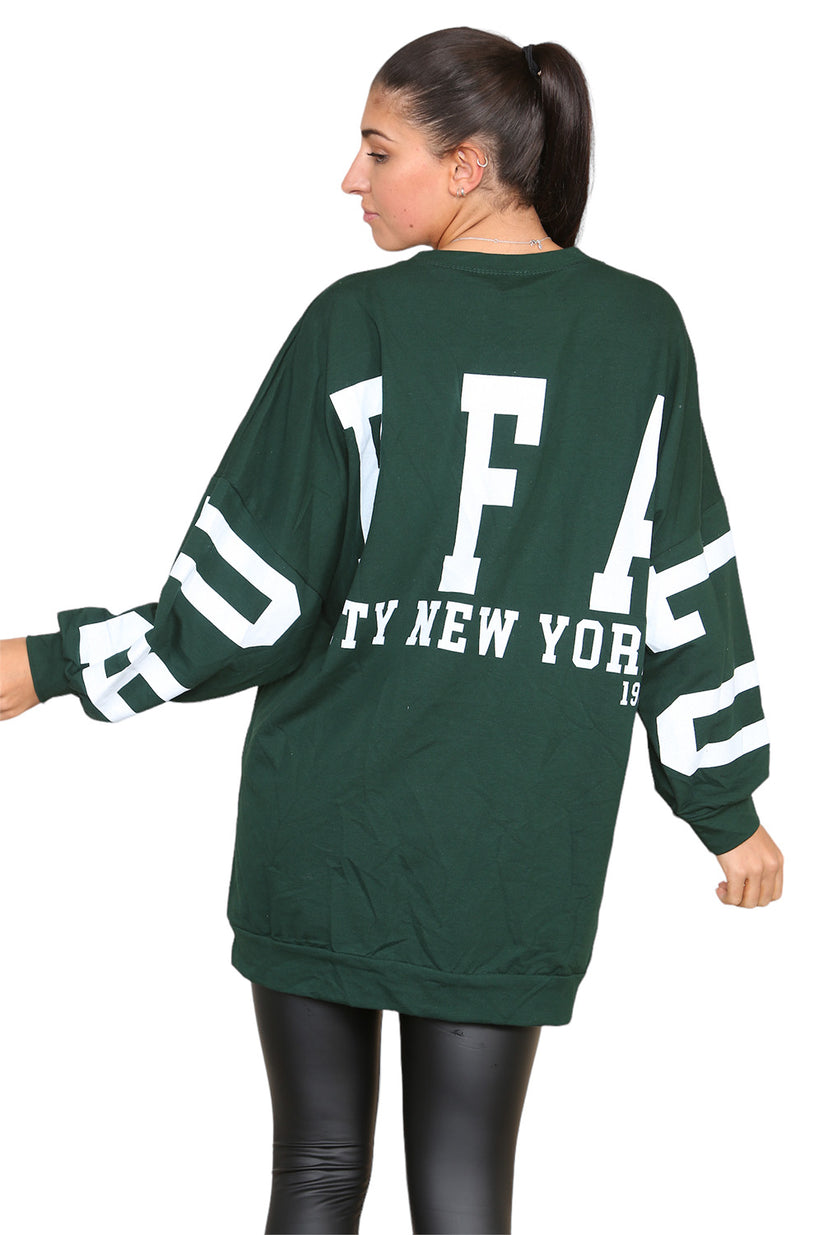 Buffalo Slogan Print Oversized Jumper Dress