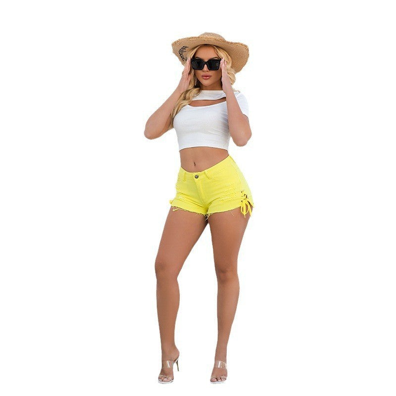 Ripped Tassel Skinny Bandage Slit Jeans