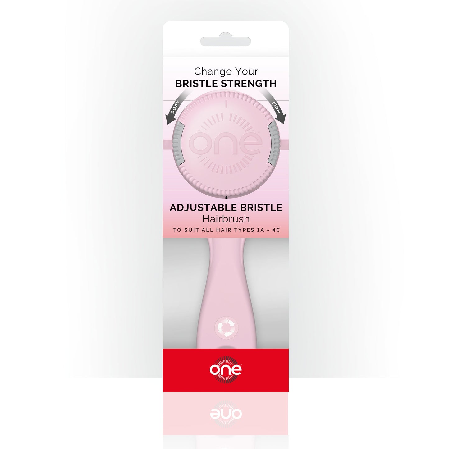ONE Brush - Adjustable Bristle Hairbrush, Pink