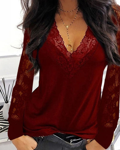 Aretha - Lace Sleeve Shirt