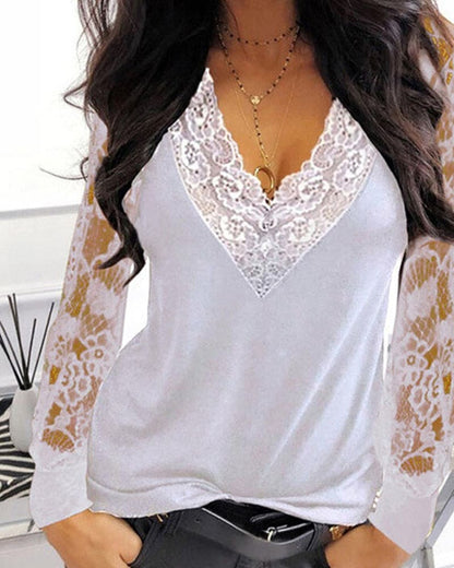 Aretha - Lace Sleeve Shirt