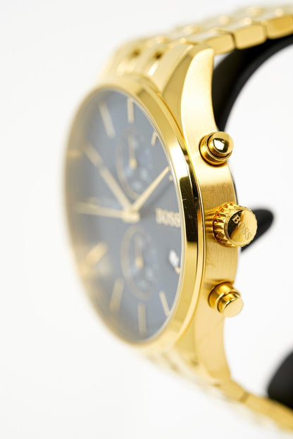 Hugo Boss Men's Watch Associate Yellow Gold Blue HB1513841