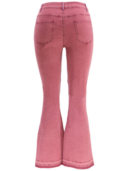 Women's Colorblock High Waist Flared Jeans