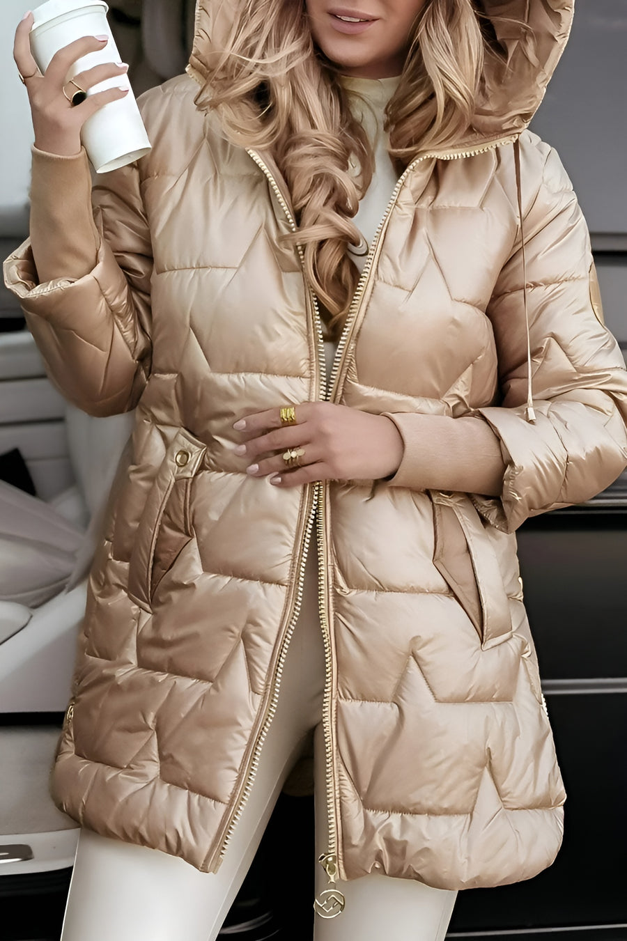 Mageina | Elegant Winter Coat With Hood And Padding
