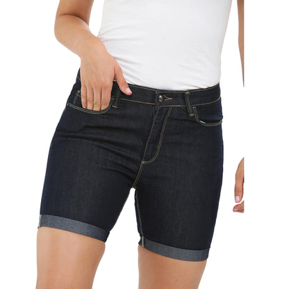 Enzo Womens Denim Shorts Skinny Fit Stretch Jeans Casual Ladies Half Pants UK